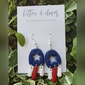 "Stars and Stripes" handmade Fourth of July Holiday Earrings